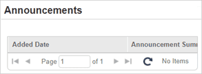 Announcements section