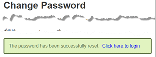 Password Has Successfully Been Reset Message
