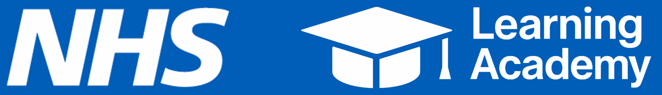 The site logo showing the NHS logo alongside the learning academy text with a mortarboard.